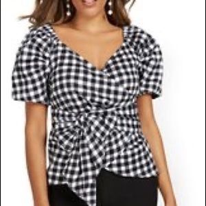 New York & company Poplin wrap shirt